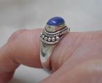 Zilveren vintage ring met lapis lazuli maat 18.75 nr.1130, 18 tot 19, Verzenden, Zo goed als nieuw, Dame