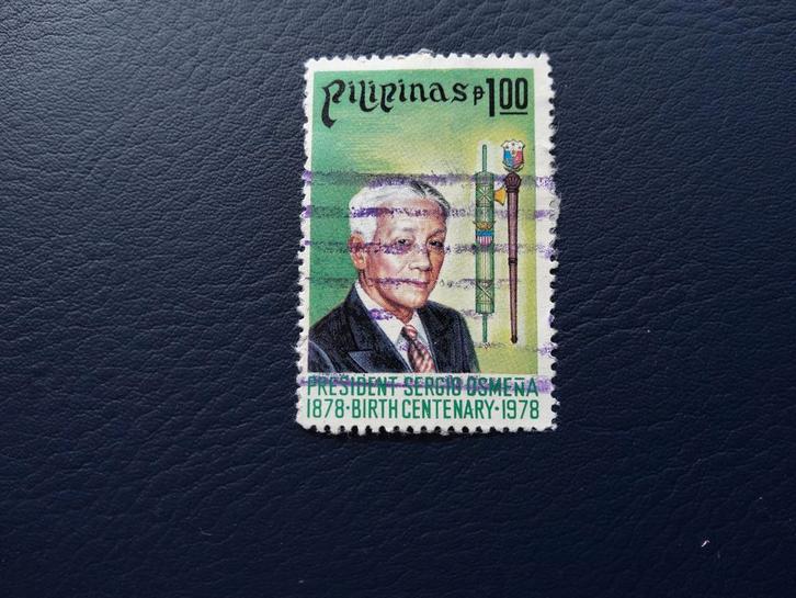 Filipijnen postzegel President Sergio Osmeña, Postzegels en Munten, Postzegels | Azië, Gestempeld, Ophalen of Verzenden