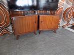 Nachtkastjes teak retro jaren60 set televisiemeubel dressoir, Ophalen, Gebruikt