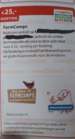 Farmcamps 25 euro korting, Ophalen of Verzenden