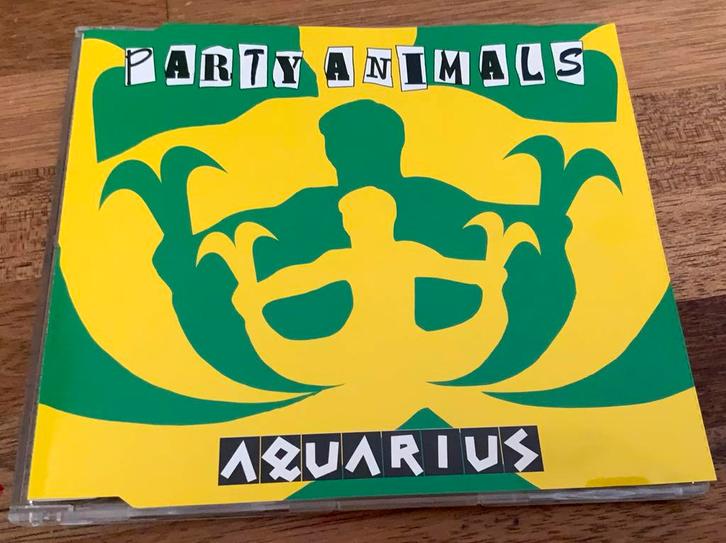 CD SINGLE PARTY ANIMALS AQUARIUS ‘96 MOKUM RECORDS NL GABBER, Cd's en Dvd's, Cd Singles, Gebruikt, Overige genres, 1 single, Maxi-single