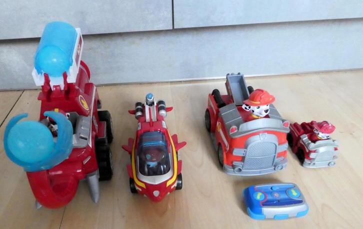 Paw Patrol Jungle Pups, Aqua pups, Marshall Brandweerauto, Kinderen en Baby's, Speelgoed | Speelgoedvoertuigen, Zo goed als nieuw