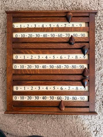 Antiek Biljart telbord / score bord beschikbaar voor biedingen