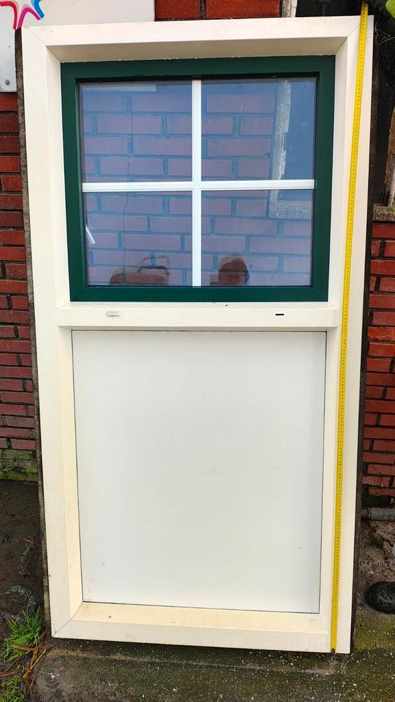 2 ramen in frame - Gebruikt, Doe-het-zelf en Verbouw, Deuren en Horren, Gebruikt, Buitendeur, 200 tot 215 cm, 80 tot 100 cm, Glas