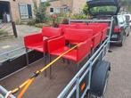 leren stoelen met stalen frame, Huis en Inrichting, Stoelen, Ophalen, Zo goed als nieuw, Rood