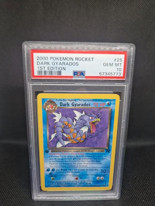 Dark Gyarados 1st Edition Rocket PSA 10, Hobby en Vrije tijd, Verzamelkaartspellen | Pokémon, Zo goed als nieuw, Losse kaart, Ophalen of Verzenden