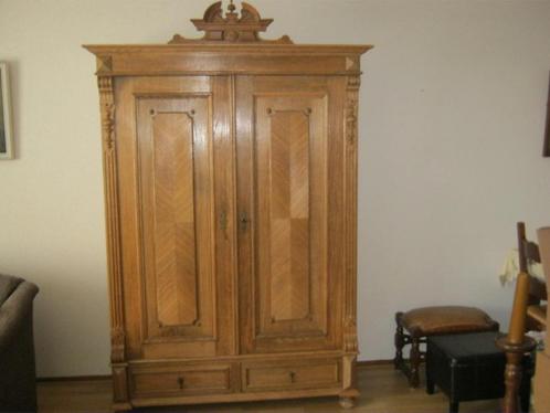 antieke eiken Jugendstihl kast +  ladenkast, Antiek en Kunst, Antiek | Meubels | Kasten, Ophalen