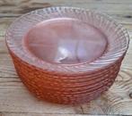 4 + 12 Franse roze glazen ontbijtbordjes, Arcoroc Rosaline, Ophalen of Verzenden