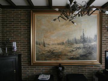 groot schilderij met winterlandschap beschikbaar voor biedingen