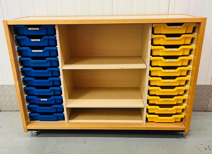 Schilte schoolkast ladekast knutselkast, Huis en Inrichting, Kasten | Roldeurkasten en Archiefkasten, Gebruikt, Minder dan 100 cm