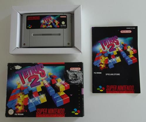 Tetris 2 compleet voor Super Nintendo, Spelcomputers en Games, Games | Nintendo Super NES, Zo goed als nieuw, Ophalen