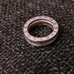 Zilveren Ring | Bvlgari | enkele rij zirkonia steentjes, Gebruikt, Ophalen of Verzenden, 17 tot 18, Dame