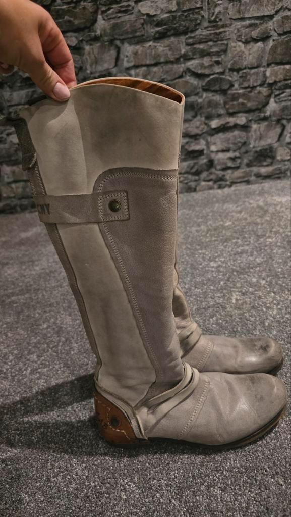 Yellow Cab leren laarzen maat 39, Kleding | Dames, Schoenen, Gedragen, Hoge laarzen, Grijs, Ophalen of Verzenden