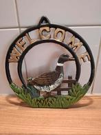 Vintage gietijzeren WEL COME wandhanger met eend, Ophalen of Verzenden, Zo goed als nieuw