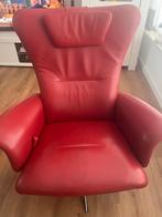 Rode Hjort Knudsen Relaxfauteuil, Huis en Inrichting, Fauteuils, Ophalen, Zo goed als nieuw, Leer, 75 tot 100 cm