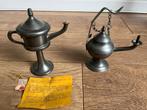 Antieke Edeltin Tuitlampjes - Set van 2, Ophalen of Verzenden, Overige materialen