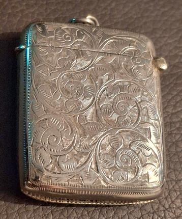 Oude lucifers houder / aansteker zilver !!! beschikbaar voor biedingen