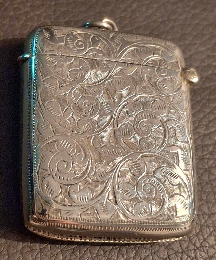 Oude lucifers houder / aansteker zilver !!!, Antiek en Kunst, Antiek | Goud en Zilver, Zilver, Ophalen of Verzenden