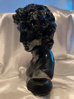 David buste, aardewerk, zwart gelakt, 34cm, Ophalen of Verzenden