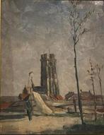 Olieverfschilderij  Sint-Romboutskathedraal Mechelen., Ophalen of Verzenden