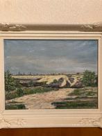 Olieverf heide met zicht op Bussum h 41x br 51 cm anno 1946, Antiek en Kunst, Kunst | Schilderijen | Klassiek, Ophalen