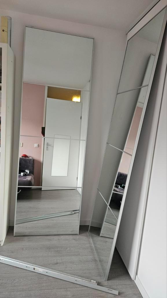 Twee PAX Spiegel schuifdeuren, Huis en Inrichting, Woonaccessoires | Spiegels, Zo goed als nieuw, 50 tot 75 cm, 200 cm of meer