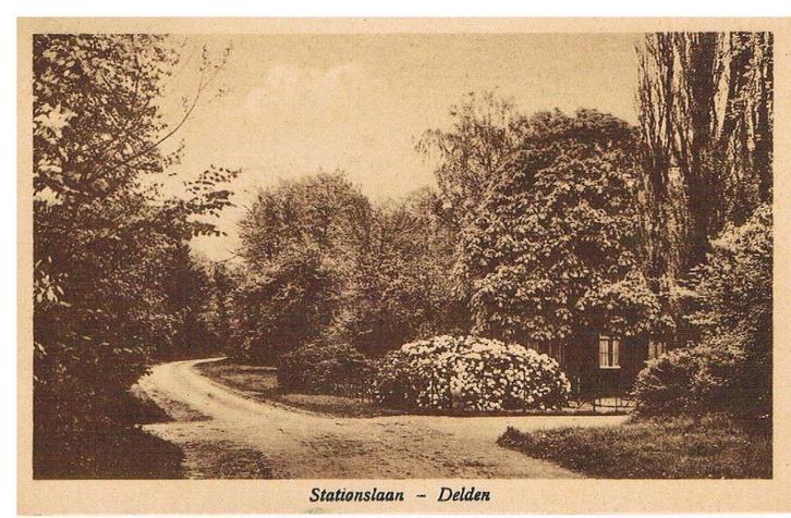 Delden, Stationslaan, Verzamelen, Ansichtkaarten | Nederland, Gelopen, Overijssel, 1920 tot 1940, Ophalen of Verzenden