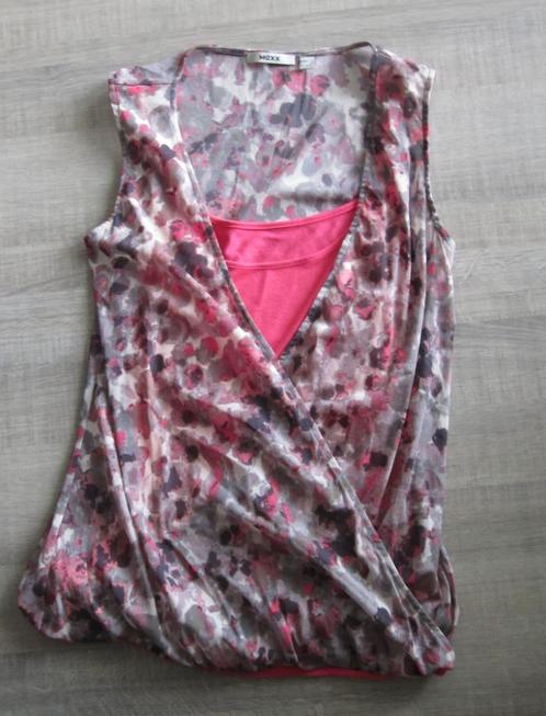 Mexx top , maat S, roze/grijs, Kleding | Dames, Tops, Gedragen, Maat 36 (S), Roze, Zonder mouw, Ophalen of Verzenden