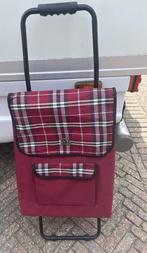 boodschappenkar bordeaux rood met inklapbaar onderstel, Ophalen, Gebruikt, Rood, Wieltjes
