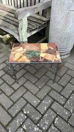 Bijzettafeltje jaren 60 onyx en epoxy op chrome onderstel, Minder dan 55 cm, Gebruikt, Jaren 60, Ophalen of Verzenden