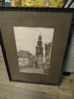 Amsterdam de westertoren oude tekening onder glas, Antiek en Kunst, Ophalen of Verzenden
