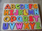 Nieuwe houten  legpuzzel op bord alfabet kleurrijk 30-23 cm, Nieuw, Overige typen, Ophalen of Verzenden