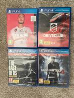 PS4 Games - FIFA 20, Driveclub, Last of Us, Uncharted 4, Spelcomputers en Games, Nieuw, Ophalen of Verzenden, Zonder controller