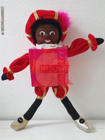 Authentieke Etos kado zwarte Piet pop - 45cm, rood/roze beschikbaar voor biedingen