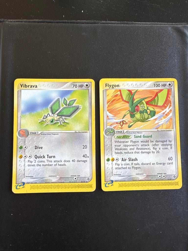 Pokémon Kaarten - Vibrava & Flygon, Ophalen, Gebruikt, Losse kaart
