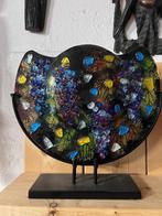 Glazen vaas op metalen standaard, Huis en Inrichting, Woonaccessoires | Vazen, Ophalen, Pippashop, Overige kleuren, Noodhoek