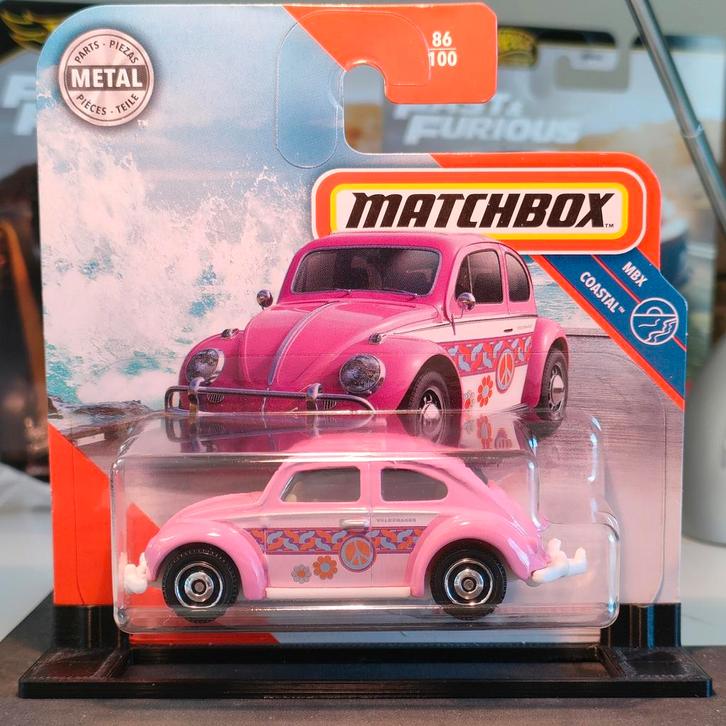 1962 Volkswagen Beetle roze Match Box 1:64, Hobby en Vrije tijd, Modelauto's | Overige schalen, Nieuw, Auto, Ophalen of Verzenden