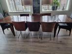 Eettafel en 6 stoelen, Ophalen, Teakhout, 200 cm of meer, 50 tot 100 cm
