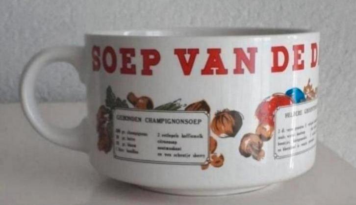 Soepkom Soep van de Dag, Huis en Inrichting, Keuken | Servies, Zo goed als nieuw, Kom(men), Overige stijlen, Aardewerk, Ophalen of Verzenden