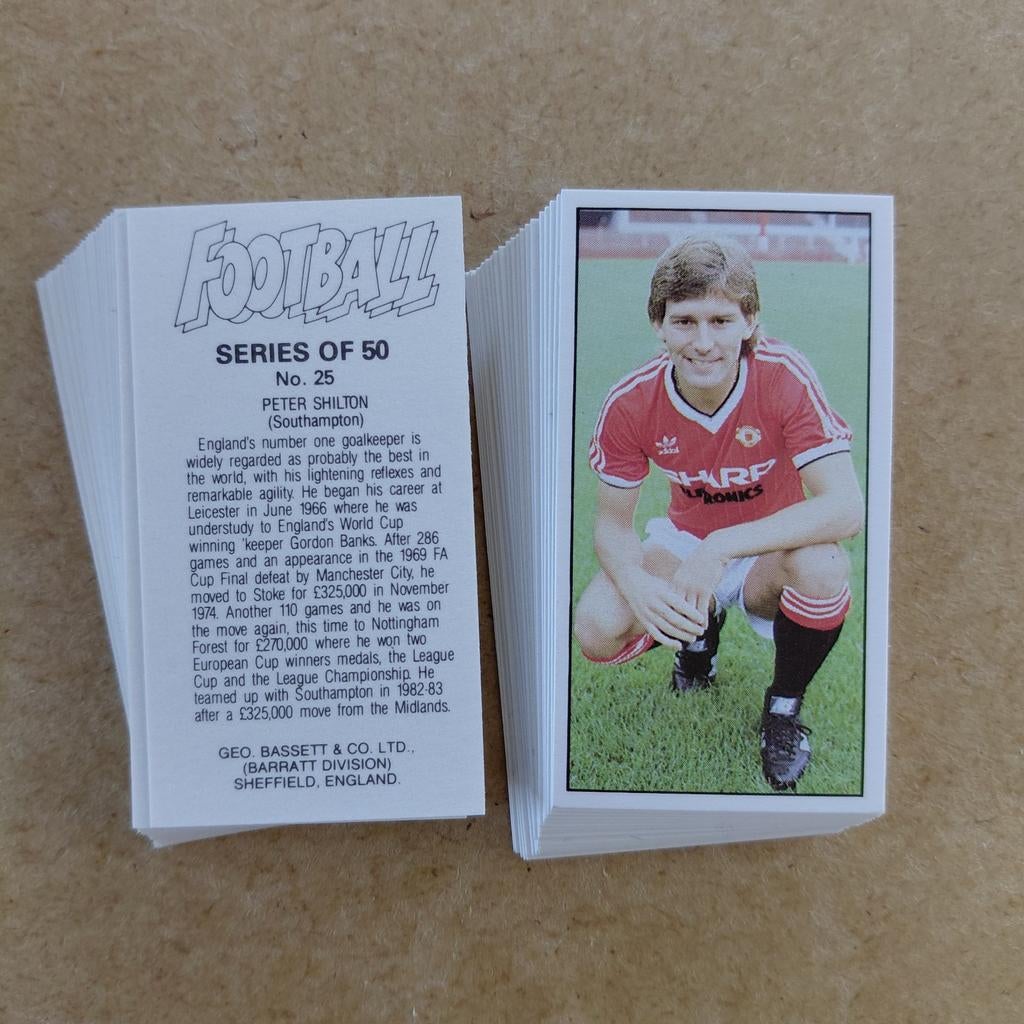Football 1984-85 complete set 50 gum cards Bassett Barratt, Ophalen, Zo goed als nieuw, Buitenlandse clubs, Poster, Plaatje of Sticker