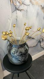 Marmer look vaas incl gouden decoratie takken, Ophalen, Overige kleuren, Minder dan 50 cm, Glas