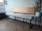 Houten/stalen eetbank 200cm, Huis en Inrichting, Banken | Bankstellen, Ophalen, Zo goed als nieuw, Minder dan 75 cm, Minder dan 150 cm