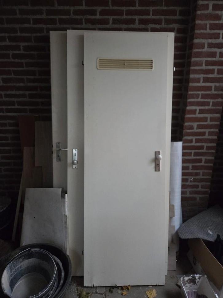 Binnendeur opdek, Doe-het-zelf en Verbouw, Deuren en Horren, Gebruikt, Binnendeur, 200 tot 215 cm, 80 tot 100 cm, Hout, Ophalen