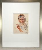 20. Aquarel, E.B. van Dulmen Krumpelman – portret, ca. 1950, Ophalen of Verzenden