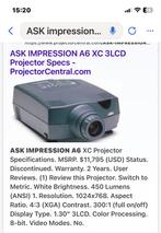 ASK Impression A6+ beamer, Audio, Tv en Foto, Ophalen of Verzenden