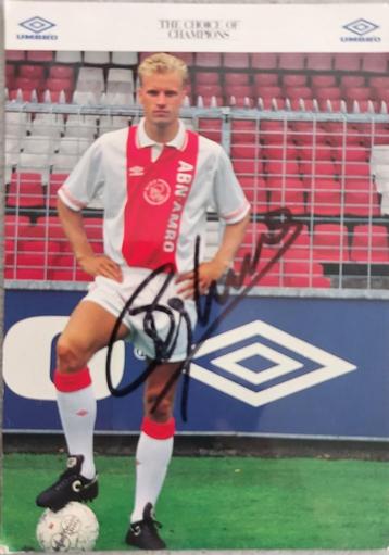 Fotokaart van Dennis Bergkamp met handtekening  beschikbaar voor biedingen