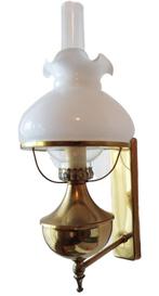 Wandlamp olielamp model, Huis en Inrichting, Lampen | Wandlampen, Ophalen of Verzenden, Zo goed als nieuw, Glas