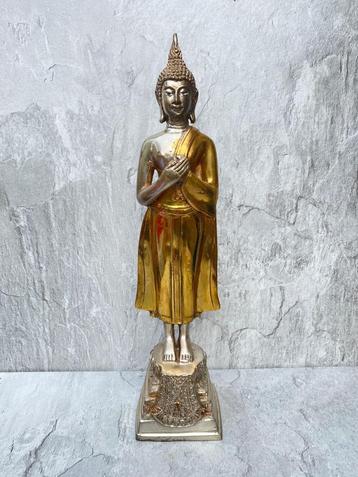Staande Boeddha Brons Bicolor – Uniek uit Thailand beschikbaar voor biedingen