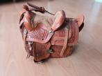 Leren western zadel schoudertas, Ophalen of Verzenden, Zo goed als nieuw, Bruin, Leer
