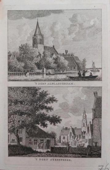 154-155 Albasserdam  Streefkerk Gravure uit 1792 J. Bulthuis beschikbaar voor biedingen